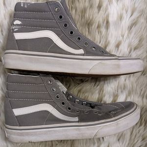 Vans Off The Walls Sk8-Hi Grey Washed Canvas Sneakers size men's 5 women's 6.5